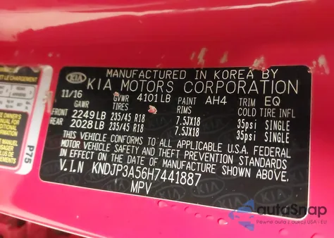 2017 Kia Soul + из США, поврежденный, VIN KNDJP3A56H7441887